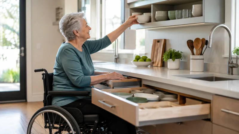 Concise factual description of the scene for How to Organize a Kitchen for Limited Mobility; do not repeat the headline.
