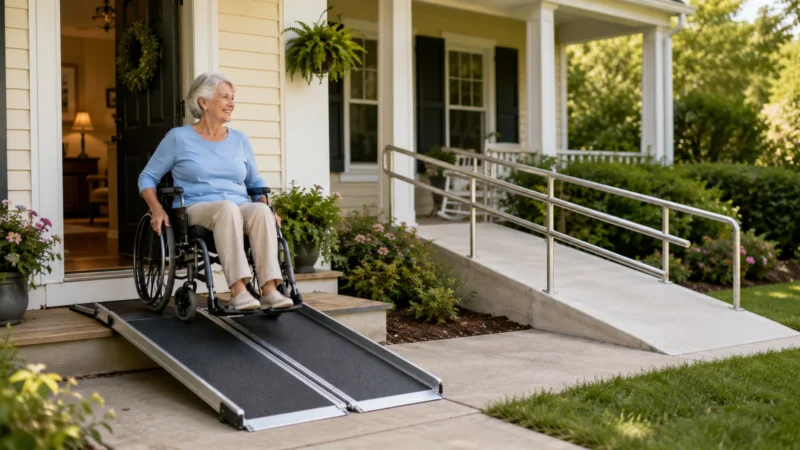 Concise factual description of the scene for Portable Ramp vs Permanent Ramp; do not repeat the headline.