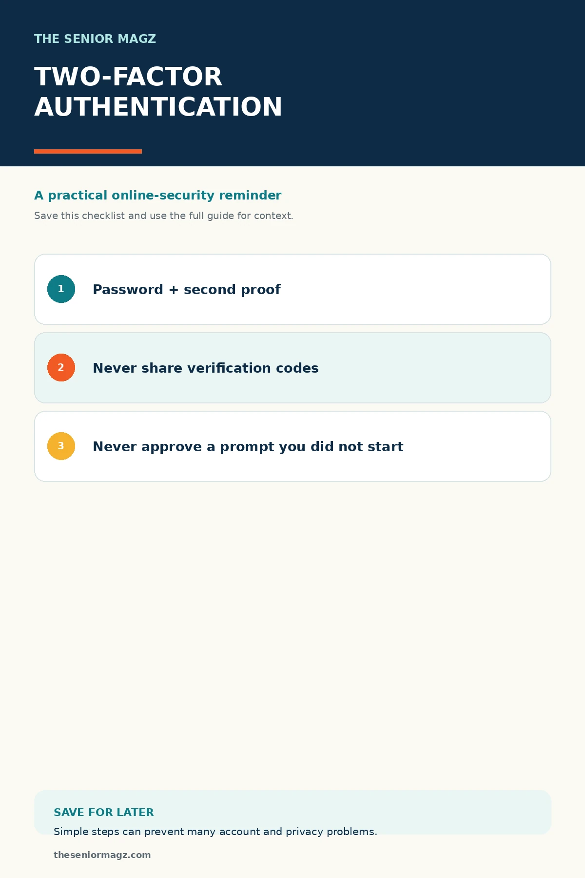 Standalone infographic summarizing What Is Two-Factor Authentication?.