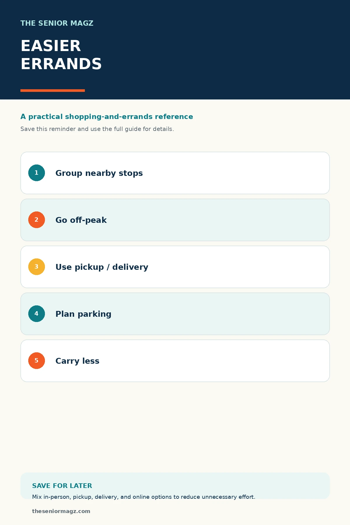 Standalone infographic summarizing How to Make Everyday Errands Easier.
